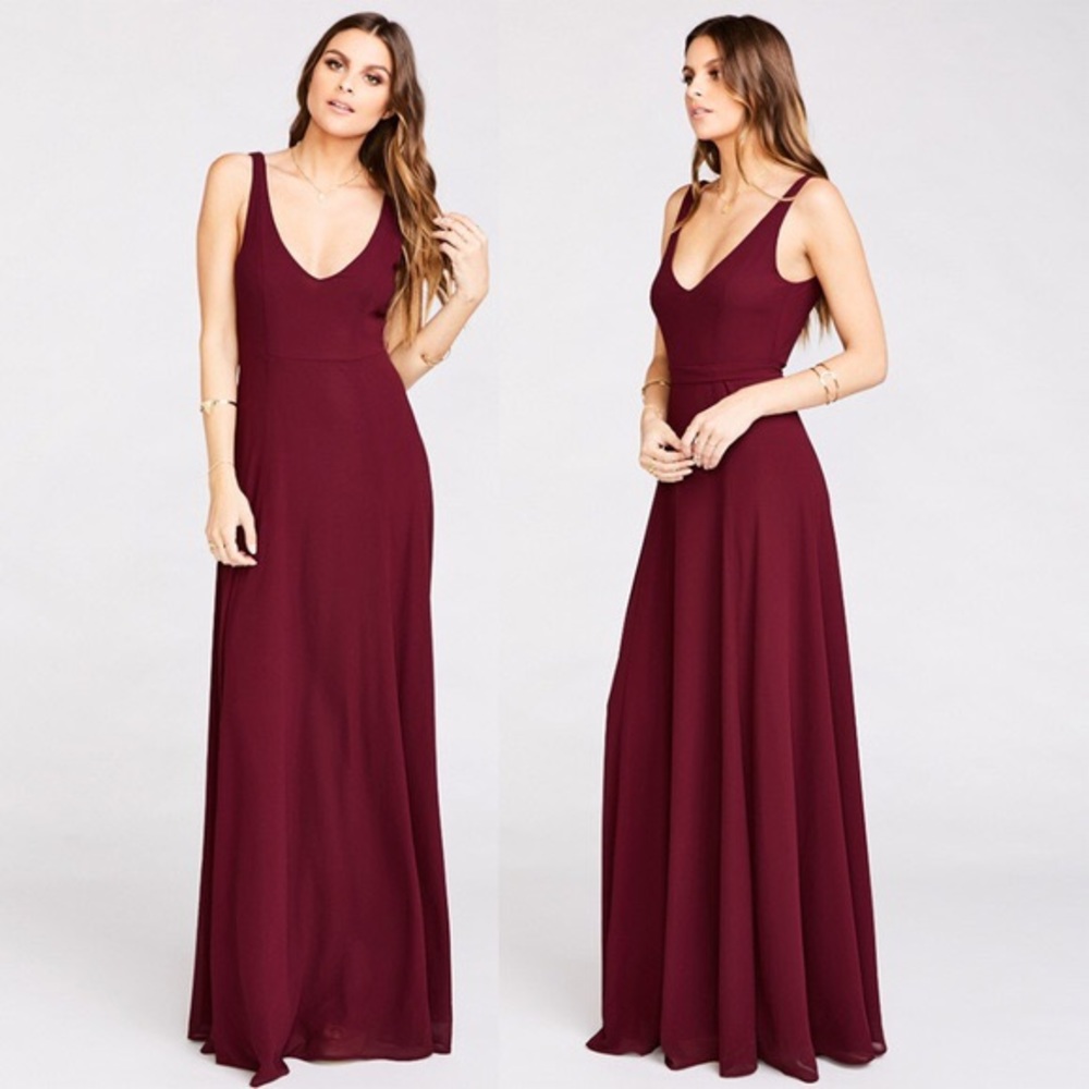 SHOW ME YOUR MUMU JENN MAXI DRESS MERLOT SZ XL